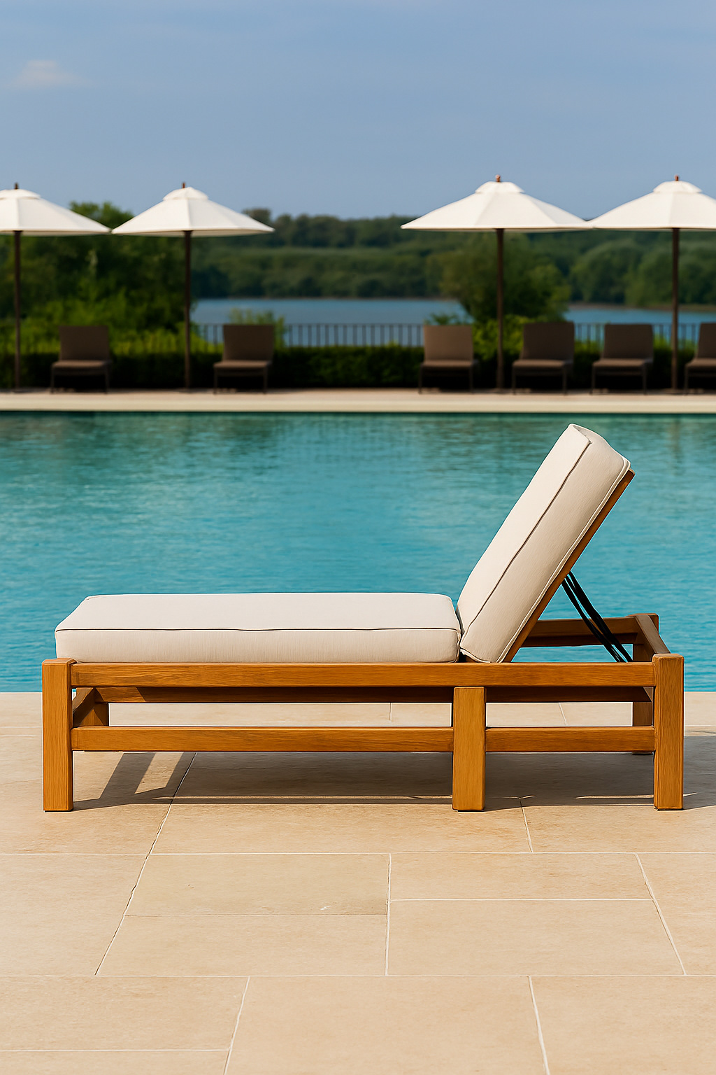 Modern Patio Solutions Mahi Teak Single Outdoor Chaise Lounge Chair