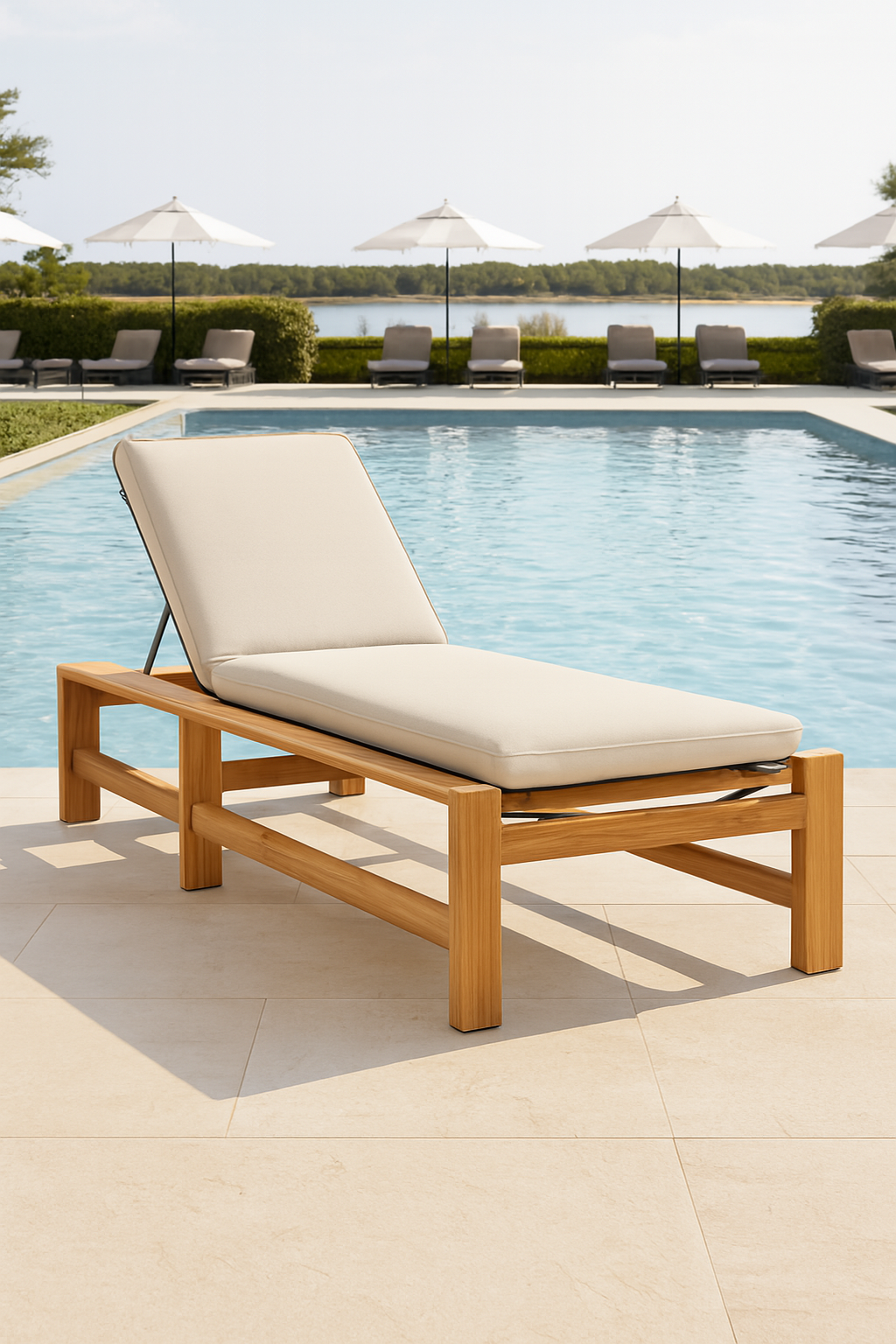 Modern Patio Solutions Mahi Teak Single Outdoor Chaise Lounge Chair