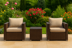 Modern Patio Solutions Parto Outdoor Grand Sofa (86"), Swivel Chair & Table Set