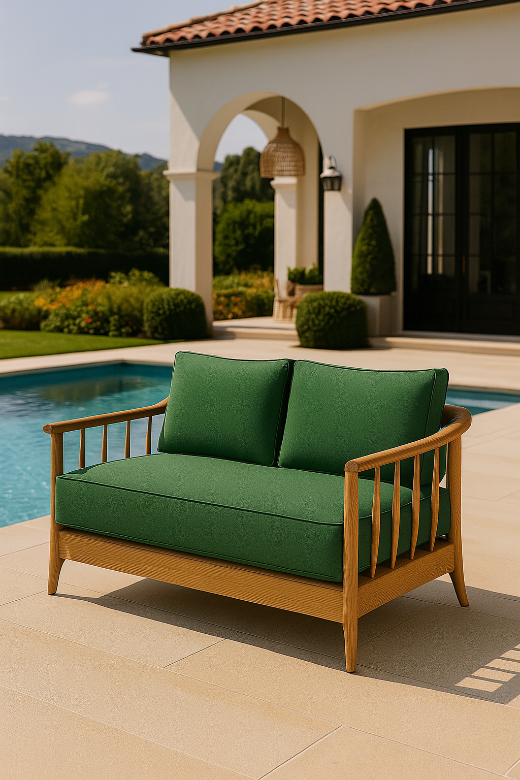 Modern Patio Solutions Nautilus 90" Wood Outdoor Sofa