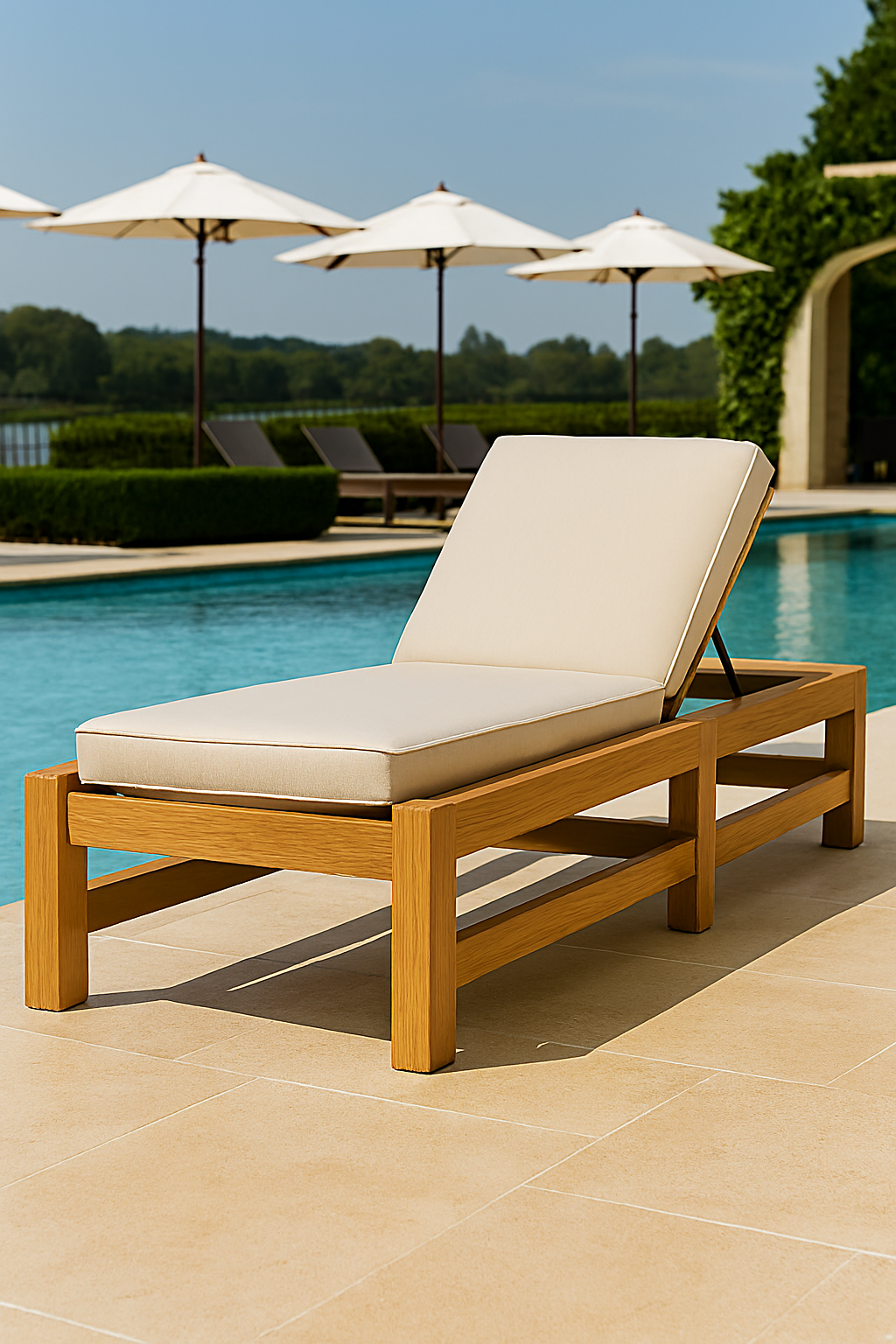 Modern Patio Solutions Mahi Teak Single Outdoor Chaise Lounge Chair