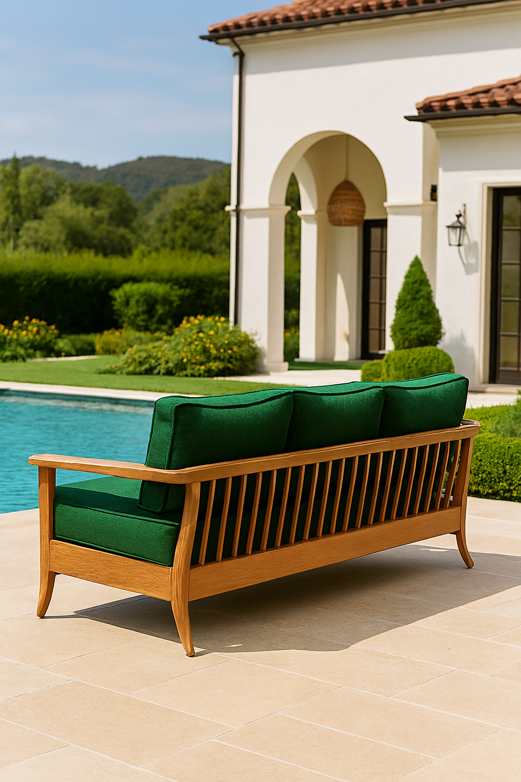 Modern Patio Solutions Nautilus 90" Wood Outdoor Sofa