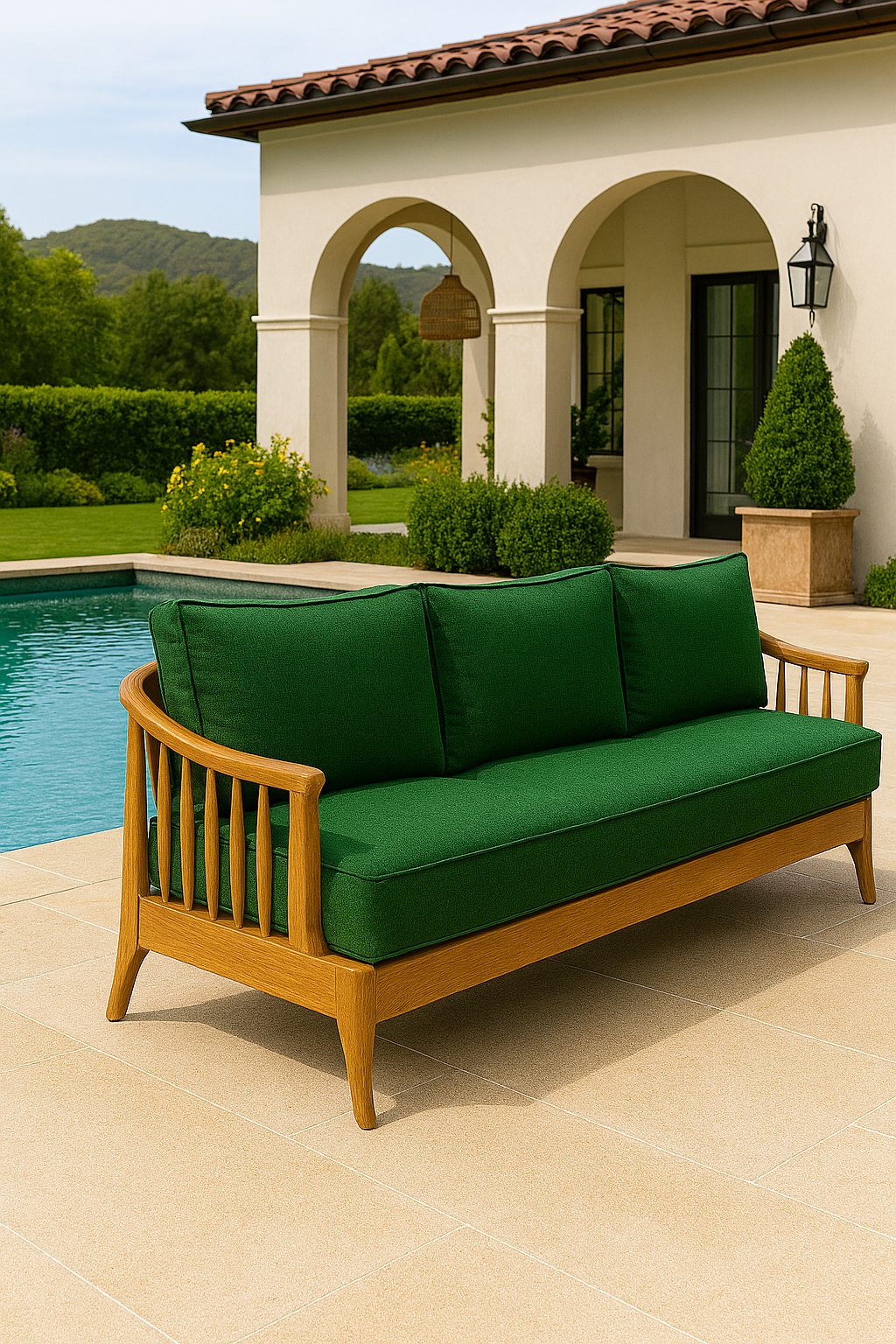 Modern Patio Solutions Nautilus 90" Wood Outdoor Sofa